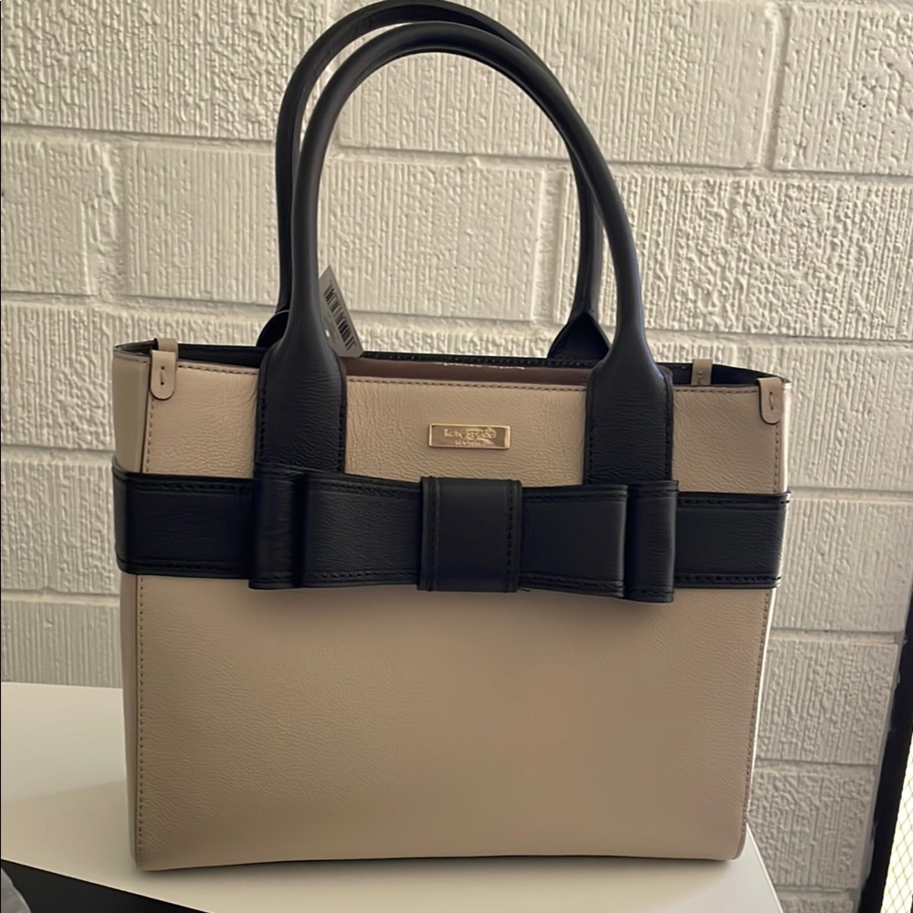 Kate Spade Black and Tan Bow Satchel